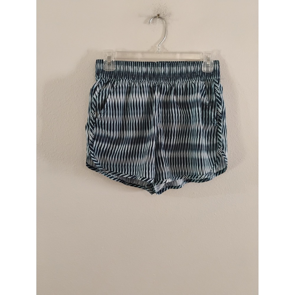 Athletic Works Womens XS Navy Blue Geometric Print Running Shorts Activewear